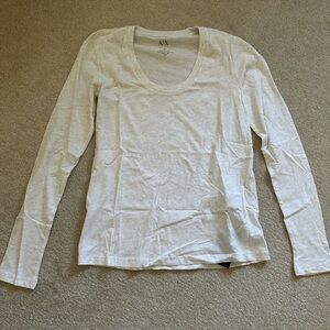 AX Armani Exchange Women's Heather Gray Long Sleeve Top, XS